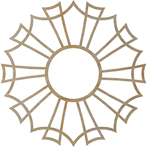 Image of Ekena Millwork 28 inchOD x 9 7 /8 inchID x 3 /8 inchT Augustus Wood Fretwork Pierced Ceiling Medallion, Hickory