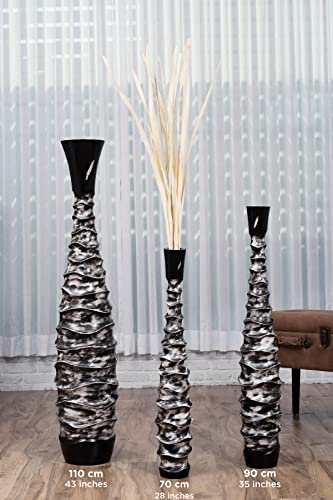 Image of Leewadee Large Floor Vase 26 inches Mango Wood for Pampas Grass, Dried Flowers