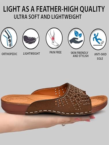 Image of HEALTH FIT Extra Super Soft Ortho Care Diabetic & Orthopedic Slippers /Doctor Chappal & Ultra-Lightweight Stylish Footwear for Women's 677
