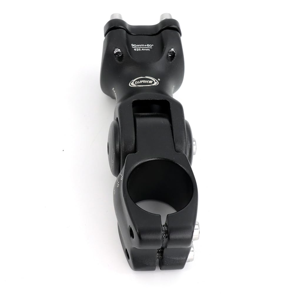CYSKY Attacco Manubrio Regolabile MTB 25,4 90mm 110mm 0-60° Gradi Lega di Alluminio Attacco Manubrio Bici Riser per Mountainbike, Bici da Corsa, Gravel, City, BMX, Downhill (25,4 x 90mm)