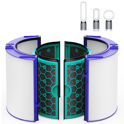 Image of TP04 Replacement Filter for Dyson TP04 HP04 DP04 TP05 DP05 Air Purifier Sealed Two Stage Pure Cool Fan Combi 360 Glass HEPA Filter & Activated Carbon Filter, #969048-01, Purple /Teal