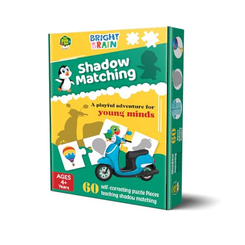 Image of The Book Tree Bright Brain Shadow Matching 60 (30 Sets) Piece Jigsaw Puzzle for Preschoolers, Educational Toy for Learning Matching Pictures, Gifts for Kids Ages 3 to 6 by Majestic Book Club