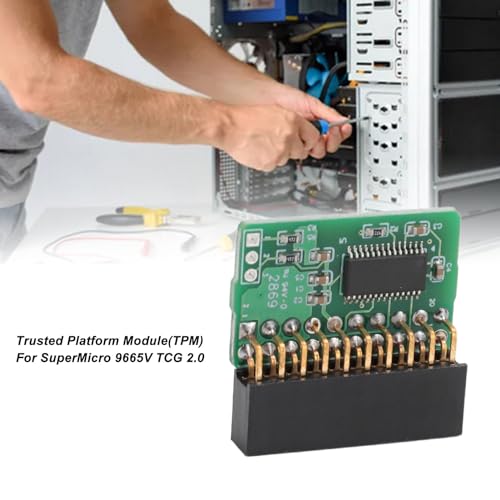 lyrlody 20-poliges TPM 2.0-Modul, Vertikales Trusted Platform Module mit Grüner Leiterplatte, für AOM TPM 9665V TCG 2.0