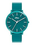 Gut ablesbares Zifferblatt s.Oliver Unisex – Erwachsene Analog Quarz Uhr mit Silicone Armband SO-3949-PQ