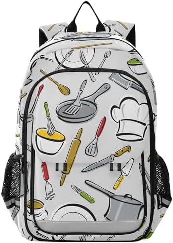 Fisyme Kitchen Tools Chef School Backpack Laptop Backpack Bags Bo...
