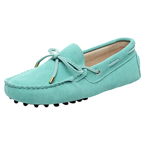Image of ANUFER Women's Classic Suede Penny Loafers Comfort Handmade Slipper Moccasins