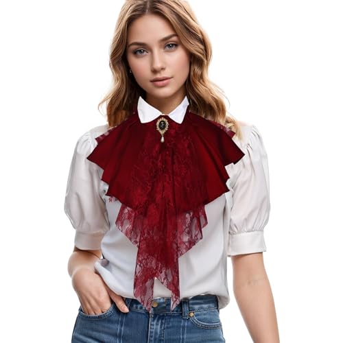 UniqKaliber Victorian Steampunk Collar Ruffle Colonial Lace Jabot Necktie Lolita Accessory UniqKaliber Victorian Steampunk Collar Ruffle Colonial Lace Jabot Necktie Lolita Accessory