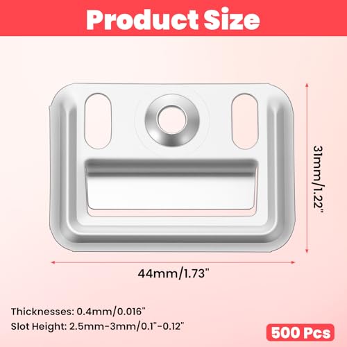 Image of 500 pcs Stainless Steel Z-Clips (1.73 inch /44mmx1.22 /31mm) - Wall Panel Fixing Piece, Clamp for Integrated Wall Panels, Heavy Duty Walls Panel Buckle for Toilet Seats & Furniture Mounting