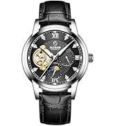 GLENAW watch Automatic Watches for Men Skeleton Diamond Luxury Mechanical Self Winding Dress Wris...