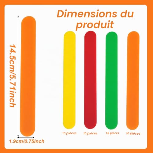 DIFLAX 40 Pièces Abaisse-langue en Plastique pour Langue et Joues, Abaisse-langue pour Arts et Travaux manuels, Salon de beauté, Examen Dentaire (Mélange de Couleurs) – vue 4