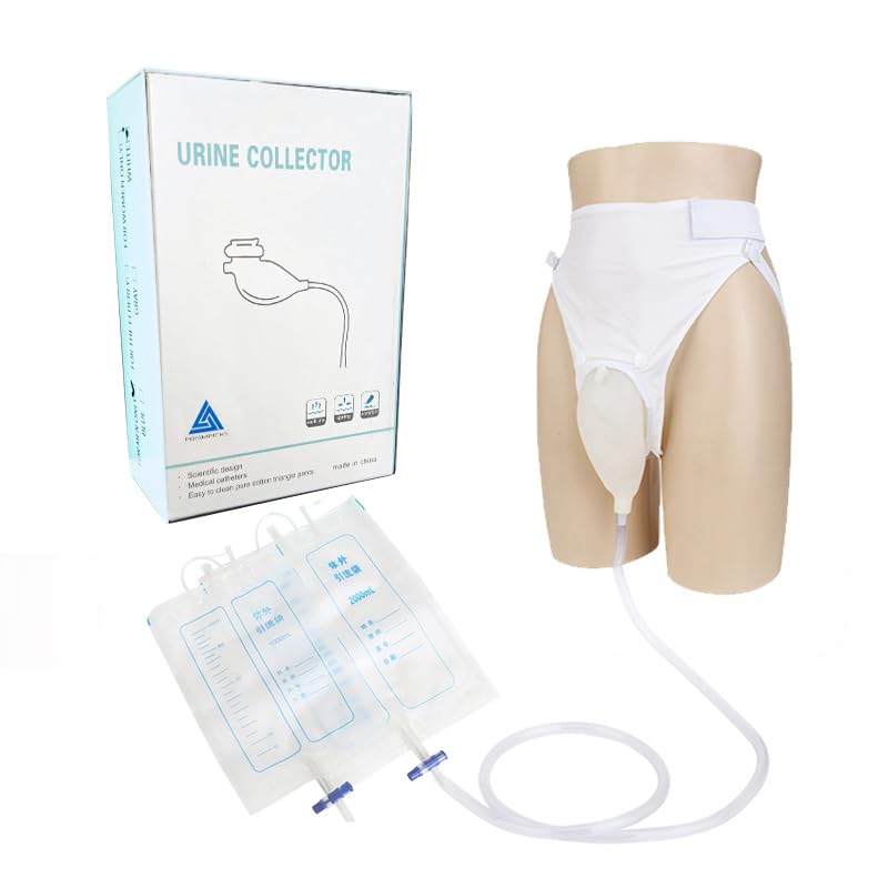 Image of Urine Bag Collector: Women's Urinal - Breathable Adjustable Reusable Silicone Collector with Portable Wearable Odour - Free Urinary Drainage Bag with 2000 ml and 1000ml bags | White /Grey /Blue | for Women