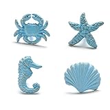 Ototon 4 Pcs Boutons de Meuble en Céramique Forme d'animaux Océaniques Poignée de Placard Quicaillerie de Tiroir Accessoires Décoration pour Armoire Bricolage Porte