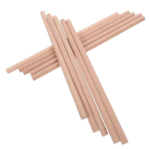 SEWACC 10個 音楽リズムスティック エーテルドラム おもちゃ ドラムスティック ドラムアクセサリー 打楽器アクセサリー リズムスティックウッド 打楽器楽器スティック 木製 Beige