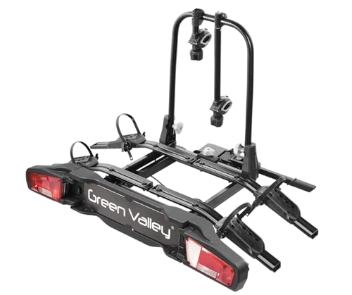 eBike Fahrradträger für Anhängerkupplung e-Bike Fahrrad Heckträger Radträger - E-Explorer - für 2 Fahrräder - 60kg Zuladung - Fahrradhalter am Fahrzeug klappbar - Anti-Diebstahlschutz -