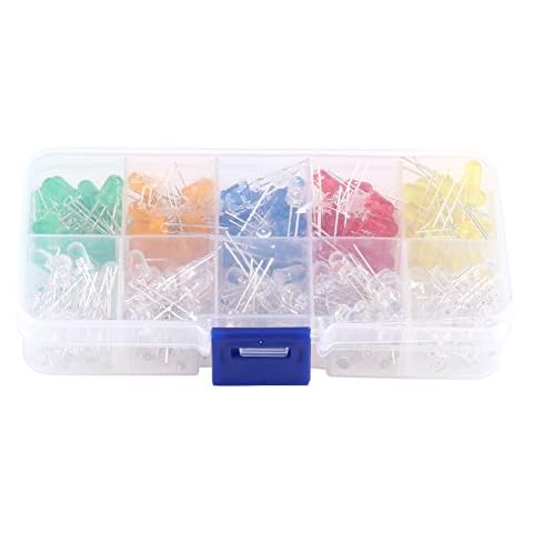 Juego de surtido de luz LED Hilitand de 200pcs 5mm para 6 colores Cover