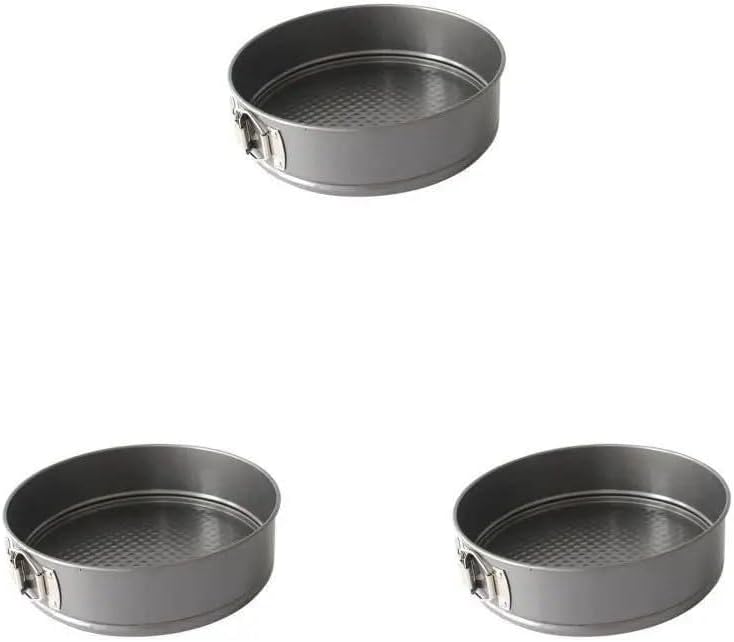 Round Bread Mold Baking Cake Pan with Removable Bottom Buckle Quick-Release Non-Stick Coating 12cm/14cm/16cm/18cm(28 X 28 X 6.5 3PCS)