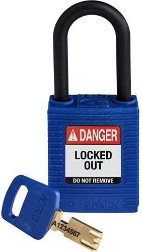 Brady NYL-BLU-38PL-KD, 150366 Nylon Lockout Padlock, Blue (Pack of 10 pcs)