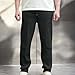 Men's Baggy Corduroy Pants Elastic Waist Drawsrting Wide Leg Loose Fit Sweatpants Fashion Ribbed Trousers with Pockets Black