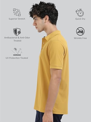 Image of STELLERS Men's Premium Polo T-Shirt Wrinkle Free Quick Dry Soft and Feather Touch Feel Regular Fit
