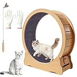 ZooVibe Cat Exercise Wheel Large - 35.4'' Wooden Treadmill for Indoor Cats with Low Noise, Safety Lock, Detachable Carpet & Eco-Friendly Design for Fitness, Weight Loss and Entertainment