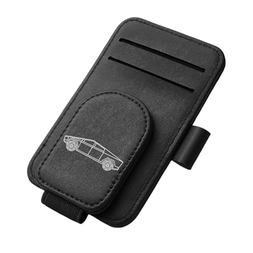 Cybertruck Sunglass Holder Clip Compatible with Tesla Cybertruck 2024 2025 Interior Accessories Organizer Eyeglass Hanger Visor Ticket Card Cyber Truck Decor Sunglasses Holders Part De (Black)
