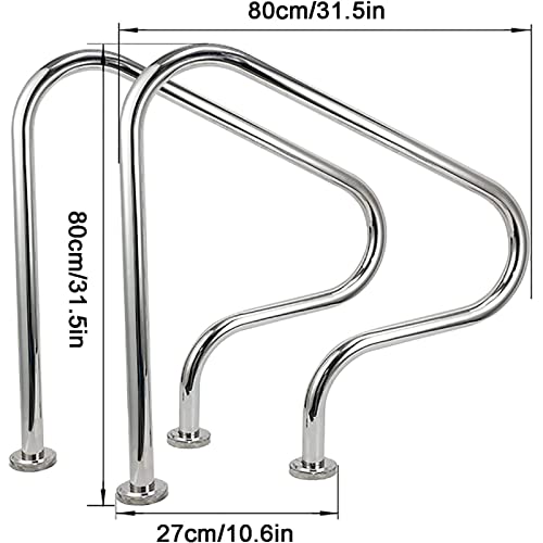 Barandilla para piscina de acero inoxidable 2 unidades miniatura 3