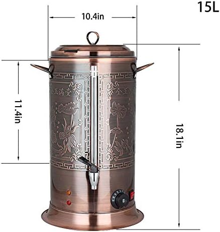 Catering Boiler with Auto Temperature Control and Water Gauge, Perfect for Keeping Tea Warm in Home and Office Settings,Bronze-15L