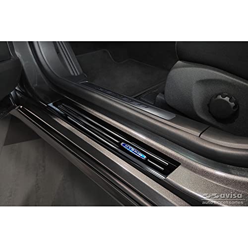 Seuils de portes en inox noir Avisa de qualité supérieure pour Mondeo V Hybrid