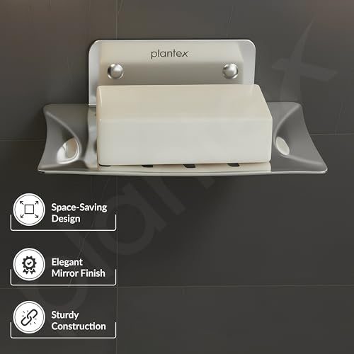 Image of Plantex Stainless Steel Soap Dish /Soap Stand /Bathroom Soap Holder /Soap Case Bathroom Accessories - (Pack of 2)