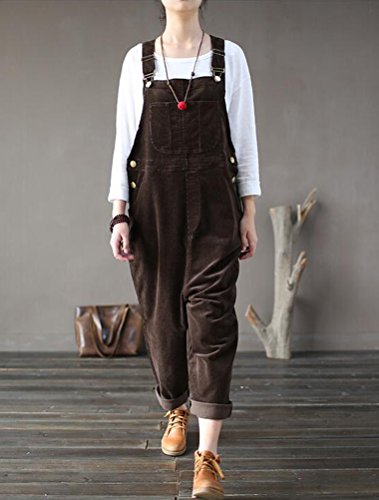 Vogstyle Donna Salopette Larghe Vintage di Velluto...