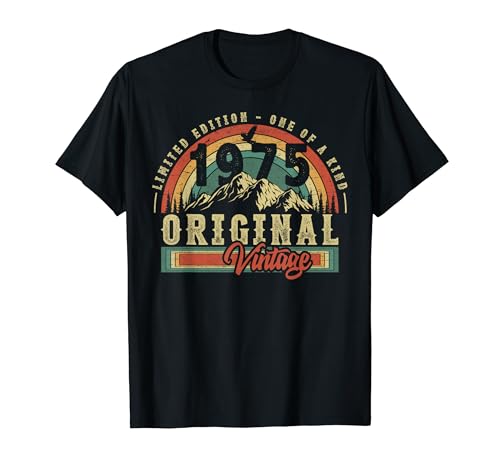 Regalos retro de cumpleaños vintage de 1975 para hombres y mujeres de los años 70 y 80 Camiseta