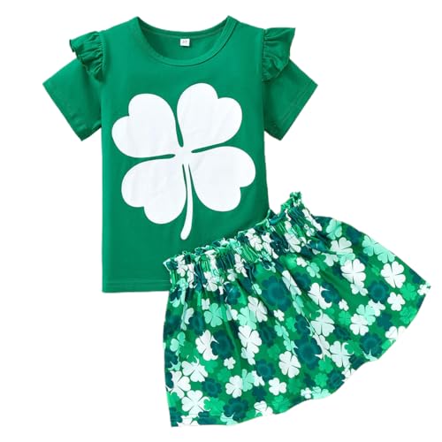 Image of Akyzic Little Girl Skirt Outfit Two Piece Spring Summer Outfit Butterfly Dress Cat Print Skirt Toddler Girl Outfit Set