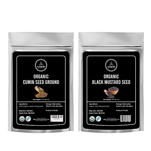 Naturevibe Botanicals Cumin Seed Powder, 5Lb And Black Mustard Seed, 5Lbs| Bulk Combo #TOP15