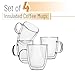 BTaT- Insulated Coffee Mug, Large, Set of 4 (16oz, 500ml), Double Wall Glass Coffee Cups, Glass Coffee Mug, Christmas Gifts