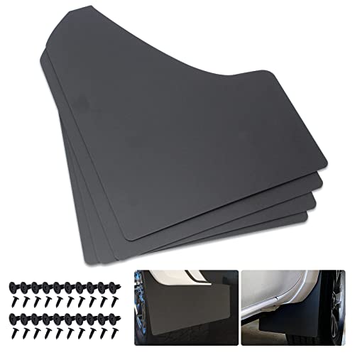 SUNPIE Car Mud Flaps Universal Fit Black Splash Guards (4 Pack) with 20 Pieces 6mm Fastener Rivet...