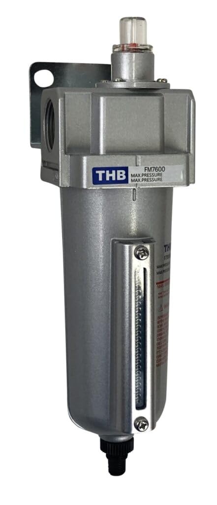 3/4" NPT Industrial Coalescing 0.01u Micron Filter Removes 99.98% of Oil, Moisture Vapor, Aerosols from Compressed Air Lines, 5oz Bowl, Auto Drain