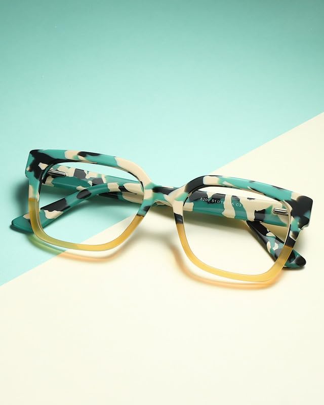 Image of Blue Light Glasses - 98%+UV400 Filter,Acetate Preppy Rectangle Frame for Work /Gaming