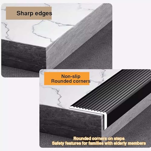 Protector de borde de escalera de aluminio para evitar caídas y roturas 4