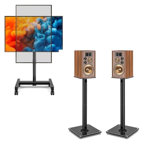 YOMT Mobile TV Cart & Floor Speaker Stands Cover