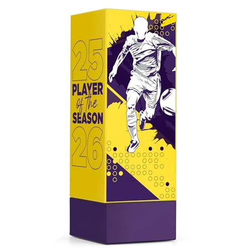 TROPHIESPLUSMEDALS Geo Vision Yellow Football Award 17cm | Football Trophy Block with 15 Stickers | Ideal for School Sports Days Club Tournaments & Sports Events