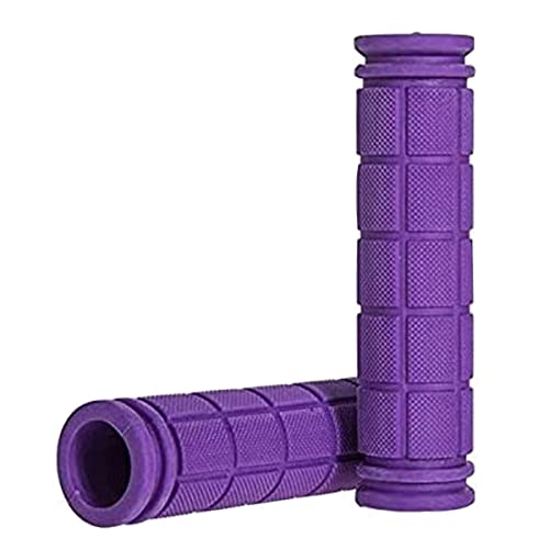 1 par de puños de bicicleta ergonómicos para niños, color morado, agarre para manillar de bicicleta, agarre antideslizante de goma suave para bicicleta de montaña