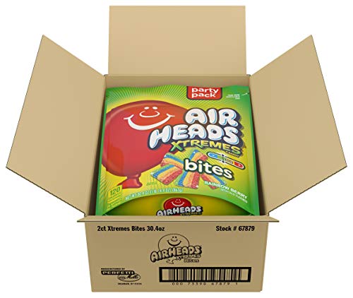 Image of AirheadsCandy Xtremes Bites, Rainbow Berry, Holiday Candy, Bulk, 30.4 oz Stand Up Bag , Party (Bulk Pack of 2)