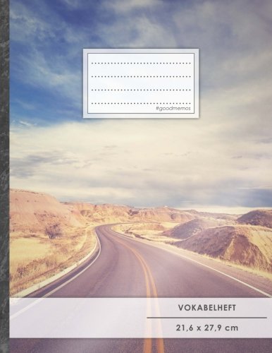 VOKABELHEFT DIN A4 • 50+ Seiten, Soft Cover, Register, 2 Spalten, Erfolgs-Tacker, Success • Original #GoodMemos Schulheft • Sprachen und Vokabeln leicht lernen, Lineatur 53