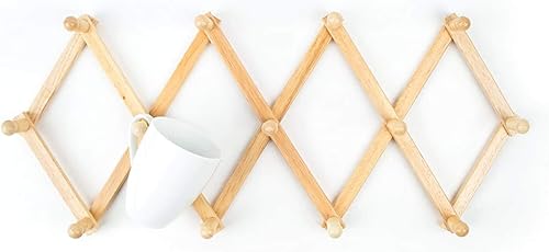 Fox Run Estante de pared extensible de madera de haya para tazas de café