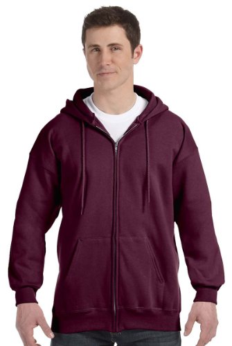 Hanes 90 10 Cotton Polyester 10.2oz. Ultimate Cotton - Crewneck, Large-Maroon