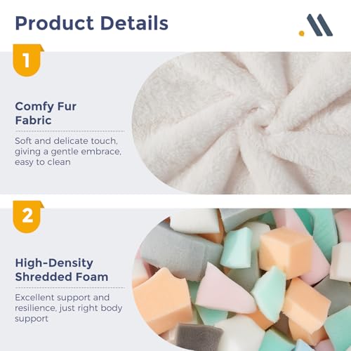 Pouf Fauteuil Fausse Fourrure Ultra Doux Crème MAXYOYO