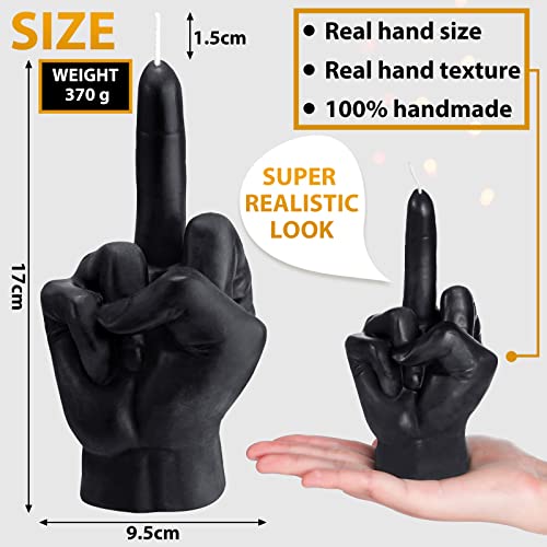 Middle Finger Candle Soy Wax Hand Gesture Candle Holiday Realistic Novelty Candles Black Room Decor For Bedroom Birthday Gifts #TOP2