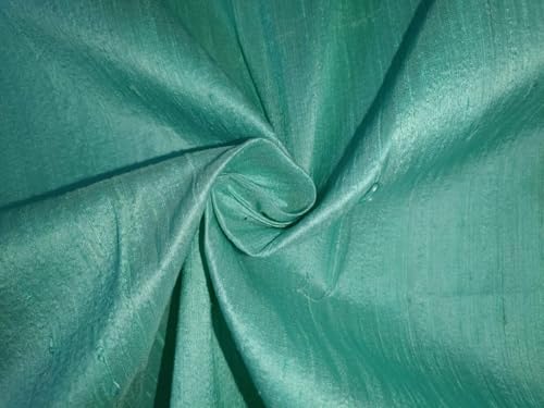 Tissu en soie Dupioni vert mer pour rideaux et décoration de salon