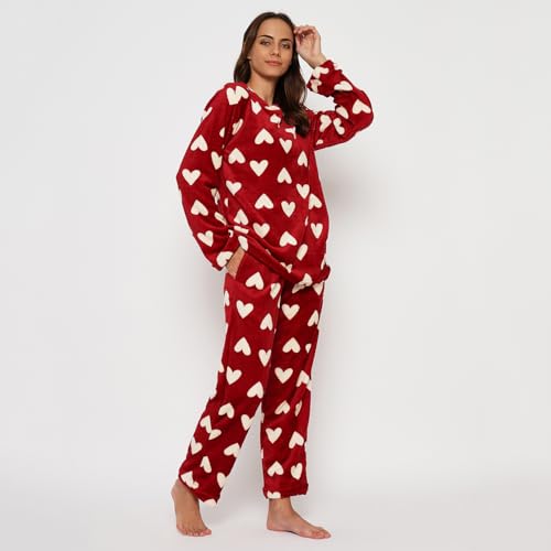 Image of CAMEY Womens Winter Full Sleeve Top and Pajama Pants Regular Fit Night Suit Round Neck Top and Pyjama Set Ladies Night Dress