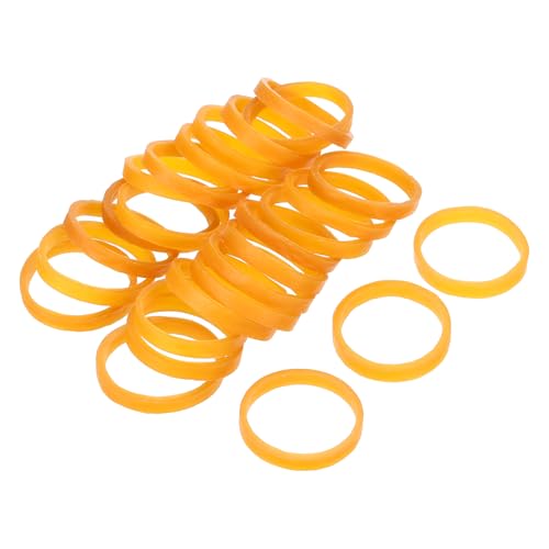 MECCANIXITY 100Pack Rubber Stretchable Rubber Elastic Band Yellow 25mmx4mm